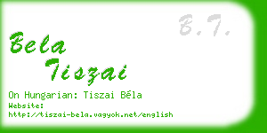 bela tiszai business card