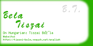 bela tiszai business card